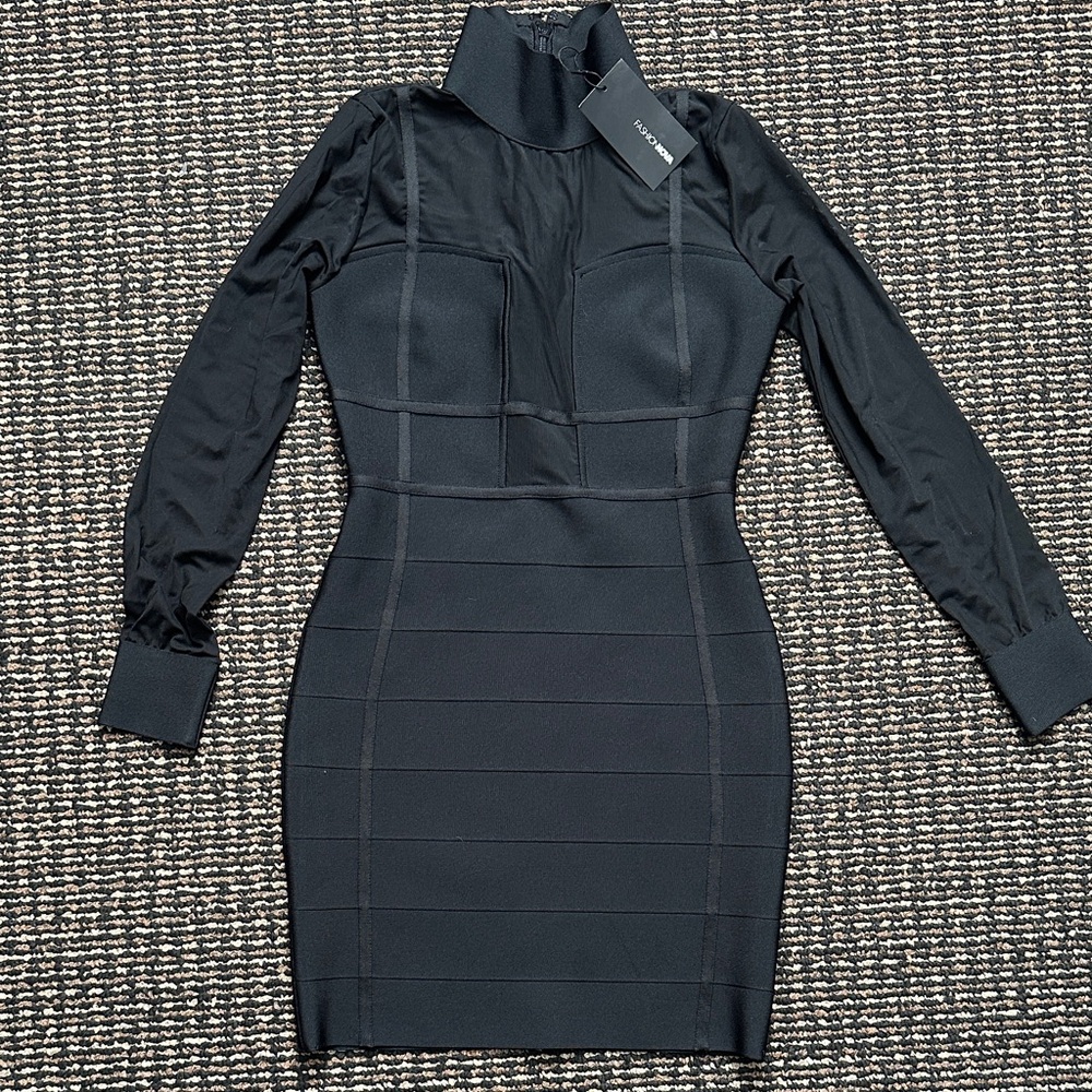 Fashion Nova Black Long Sleeve Dress